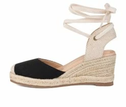 Cheapest 💯 Women's Journee Collection Monte Espadrille Wedges Black ✨ -London Rag Sales Store 3 652