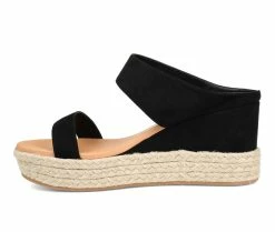 New 👍 Women's Journee Collection Alissa Espadrille Wedges Black 🥰 -London Rag Sales Store 3 653