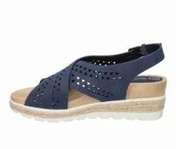Best Sale ❤️ Women's Bella Vita Cosette Wedge 🩴 Sandals Navy ⌛ -London Rag Sales Store 3 669