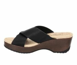 Coupon 🧨 Women's Easy Works By Easy Street Ragan Slip Resistant Wedge 🩴 Sandals Black ⭐ -London Rag Sales Store 3 670