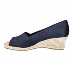 Best Sale 🔥 Women's Easy Street Jasper Espadrille Wedge 🩴 Sandals Navy Thai Silk 🥰 -London Rag Sales Store 3 671
