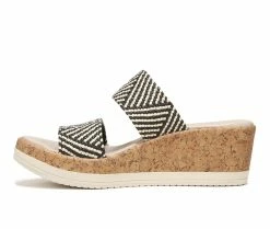 Discount 😍 Women's BZEES Resort Wedge 🩴 Sandals Black Raffia 🧨 -London Rag Sales Store 3 673