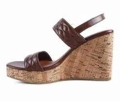 New ⭐ Women's London Rag Mohana Wedge 🩴 Sandals Brown 🧨 -London Rag Sales Store 3 678