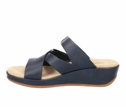 Cheapest 😀 Women's Easy Street Koda Wedge 🩴 Sandals Navy 🥰 -London Rag Sales Store 3 682