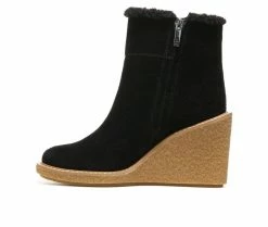 Coupon 🥰 Women's Franco Sarto Ulayna Wedge Booties Black Suede 🌟 -London Rag Sales Store 3 683