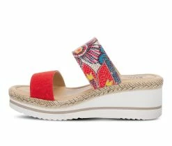New 🤩 Women's SPRING STEP Laveta Wedge 🩴 Sandals Red Multi 😀 -London Rag Sales Store 3 696
