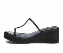 Best deal 😉 Women's Coconuts By Matisse Layered Wedge 🩴 Sandals Black 🛒 -London Rag Sales Store 3 748