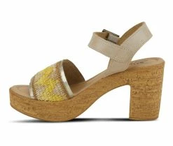 Brand new 💯 Women's SPRING STEP Tiada Platform 👗 Dress 🩴 Sandals Beige Multi 🥰 -London Rag Sales Store 3 799