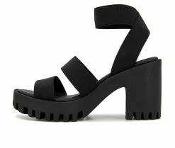 Cheap 🧨 Women's Unionbay Lucca Heeled 👗 Dress 🩴 Sandals Black 😉 -London Rag Sales Store 3 81