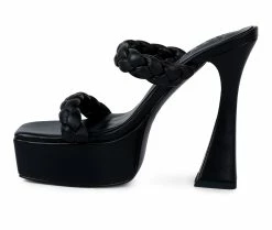 Best Pirce 😍 Women's Rag & Co Pin 👗 Dress 🩴 Sandals Black 🥰 -London Rag Sales Store 3 816