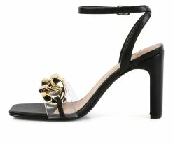 Budget ⌛ Women's London Rag Kiss 👗 Dress 🩴 Sandals Black 💯 -London Rag Sales Store 3 841