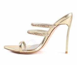 Coupon ⌛ Women's London Rag Tickle Stiletto 👗 Dress 🩴 Sandals Gold 🎉 -London Rag Sales Store 3 895