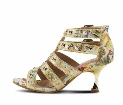 Brand new 😍 Women's L'Artiste Delectable Strappy 👗 Dress 🩴 Sandals Yellow Multi ✔️ -London Rag Sales Store 3 919