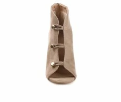 Best deal 😍 Women's Journee Collection Brecklin Stiletto Booties Beige 😉 -London Rag Sales Store 4 1097