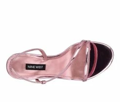 Hot Sale 🛒 Women's Nine West Isaw Stiletto 👗 Dress 🩴 Sandals Metallic Pink 🧨 -London Rag Sales Store 4 1098