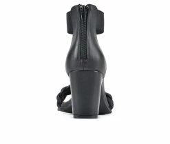 Buy ⌛ Women's White Mountain Backer Heeled 👗 Dress 🩴 Sandals Black/Smooth 🤩 -London Rag Sales Store 4 118