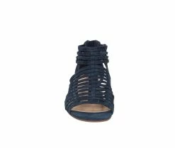 Outlet 🧨 Women's Bella Vita Holden 👗 Dress 🩴 Sandals Navy Suede Lea 🔔 -London Rag Sales Store 4 127