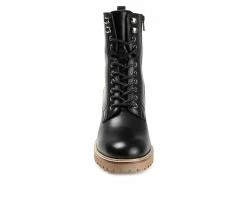 Hot Sale 🧨 Women's Journee Signature Malle Heeled Lace Up 🥾 Boots Black 🔥 -London Rag Sales Store 4 355