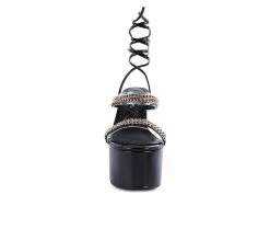 Best deal ⭐ Women's London Rag Indulgence Platform 👗 Dress 🩴 Sandals Black ✨ -London Rag Sales Store 4 399