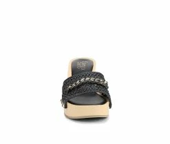 New 😉 Women's Franco Sarto Capri Clog Heeled 👗 Dress 🩴 Sandals Black ❤️ -London Rag Sales Store 4 421