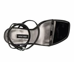 Discount 🧨 Women's Nine West Benz 👗 Dress 🩴 Sandals Black Patent 🔥 -London Rag Sales Store 4 428