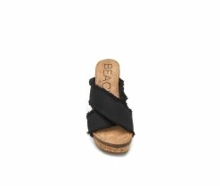 Best deal ⭐ Women's Beach By Matisse Sea Salt Wedge 🩴 Sandals Black 😍 -London Rag Sales Store 4 573