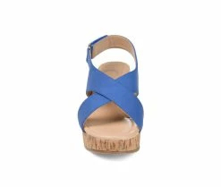 Best deal 😍 Women's Journee Collection Jenice Wedges Blue 🎉 -London Rag Sales Store 4 617
