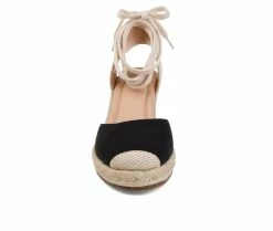 Cheapest 💯 Women's Journee Collection Monte Espadrille Wedges Black ✨ -London Rag Sales Store 4 626
