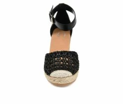 Deals 💯 Women's Journee Collection Sierra Espadrille Wedges Black 🌟 -London Rag Sales Store 4 631