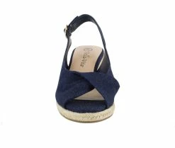 Deals ⭐ Women's Bella Vita Sylvie II Espadrille Wedges Soft Denim 😀 -London Rag Sales Store 4 632