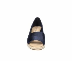 Best Sale 🔥 Women's Easy Street Jasper Espadrille Wedge 🩴 Sandals Navy Thai Silk 🥰 -London Rag Sales Store 4 645