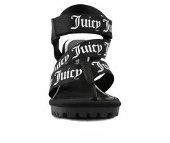 Promo 👍 Women's Juicy Georgette Block Heel 👗 Dress 🩴 Sandals Black ⌛ -London Rag Sales Store 4 65