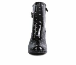 Budget 🤩 Women's London Rag Drench Wedge Rain 🥾 Boots Black ⌛ -London Rag Sales Store 4 654