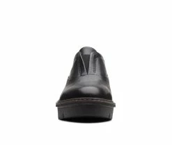 New 🌟 Women's Clarks Airabell Sky Wedge Clogs Black Leather 🛒 -London Rag Sales Store 4 661