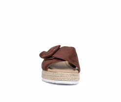 Outlet 🤩 Women's Olivia Miller Breeze Espadrille Platform Wedges Chocolate 👏 -London Rag Sales Store 4 663