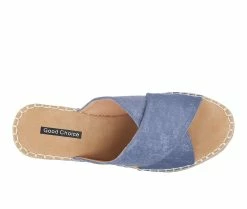 Best Pirce 👏 Women's GC 👟 Shoes Darline Espadrille Wedge 🩴 Sandals Blue 🌟 -London Rag Sales Store 4 666