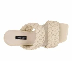 Coupon 🔥 Women's Nine West Hasnot 👗 Dress 🩴 Sandals Cream 🛒 -London Rag Sales Store 4 725