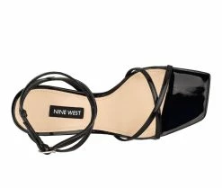 Best Sale 🛒 Women's Nine West Tidle Stiletto 🩴 Sandals Black Patent 🔥 -London Rag Sales Store 4 731