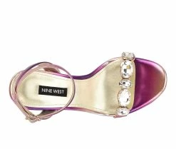 Deals 🥰 Women's Nine West Lizah 👗 Dress 🩴 Sandals Pink Multi 🎉 -London Rag Sales Store 4 742