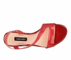 Outlet 🧨 Women's Nine West Irise 👗 Dress 🩴 Sandals Red 😀 -London Rag Sales Store 4 749
