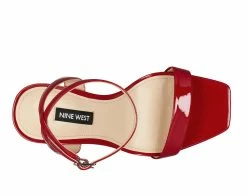 Coupon 🎁 Women's Nine West Zadie 👗 Dress 🩴 Sandals Dark Red Patent 😀 -London Rag Sales Store 4 765