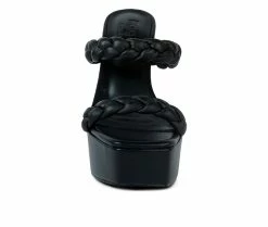 Best Pirce 😍 Women's Rag & Co Pin 👗 Dress 🩴 Sandals Black 🥰 -London Rag Sales Store 4 788