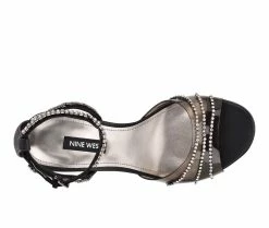 Coupon 🌟 Women's Nine West Klass 👗 Dress 🩴 Sandals Black 🤩 -London Rag Sales Store 4 859