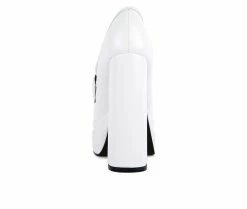 Cheapest 🎉 Women's London Rag Bratz Block Heel Platform Loafers White 🔥 -London Rag Sales Store 5 310