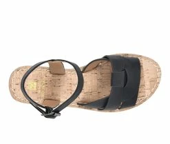 Coupon ❤️ Women's White Mountain Simple Wedge 🩴 Sandals Black ⭐ -London Rag Sales Store 5 428