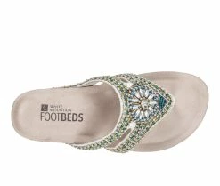 Hot Sale 🎁 Women's White Mountain Busy Wedge Footbed 🩴 Sandals White 🛒 -London Rag Sales Store 5 434