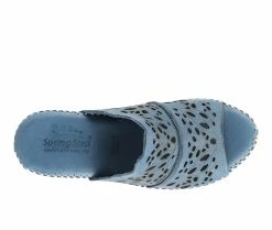 Buy 🔥 Women's SPRING STEP Khyahey Wedge 🩴 Sandals Blue 👏 -London Rag Sales Store 5 463