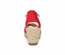 Best Sale 🎁 Women's Journee Collection Brene Espadrille Wedges Red 😉 -London Rag Sales Store 5 480