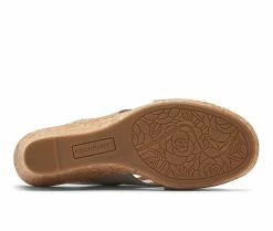 Outlet 👏 Women's Rockport Briah Slot Sling Wedge 🩴 Sandals Blue Chambray ✨ -London Rag Sales Store 5 492