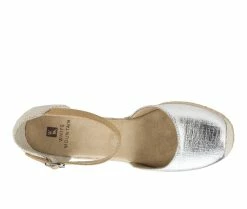 Best deal 🎉 Women's White Mountain Mamba Espadrille Wedges Silver/Met/Fab 🛒 -London Rag Sales Store 5 503